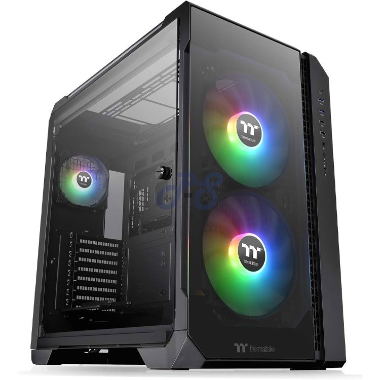 thermaltake view 51 tg argb full tower gaming pc case black