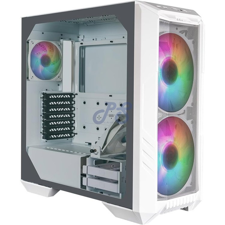 cooler master haf 500 midtower gaming pc case white