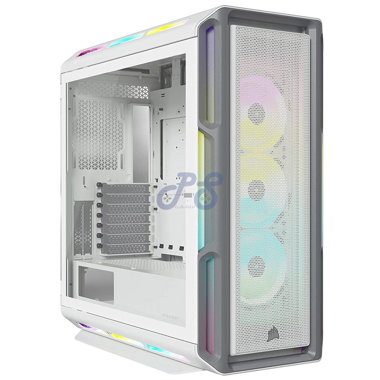 corsair icue 5000t rgb tg gaming pc case white