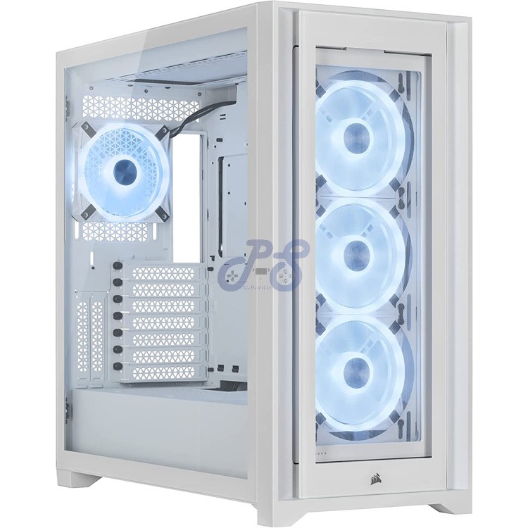 corsair icue 5000x rgb midtower case ql edition true white