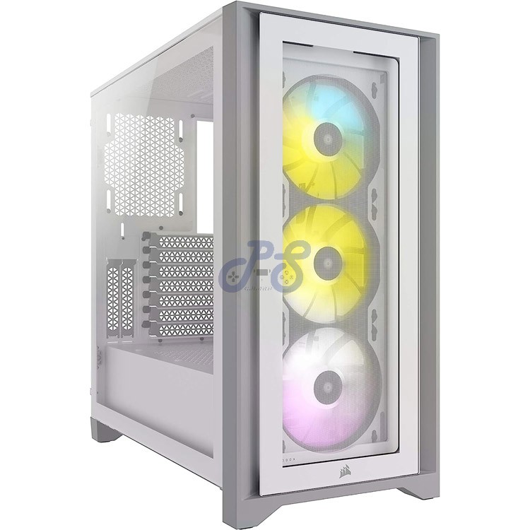 corsair icue 4000x rgb midtower gaming pc case white