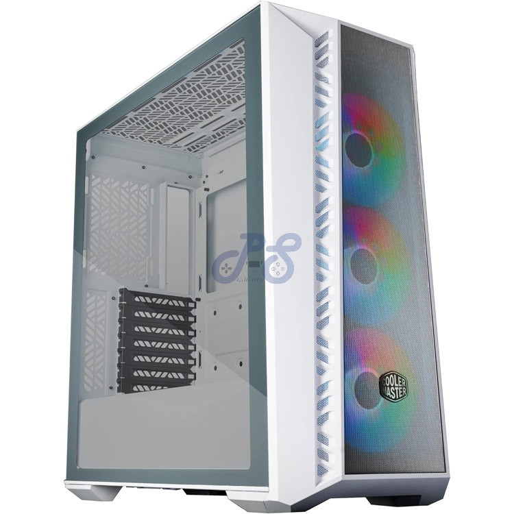 cooler master masterbox 520 mesh argb midtower gaming pc case white