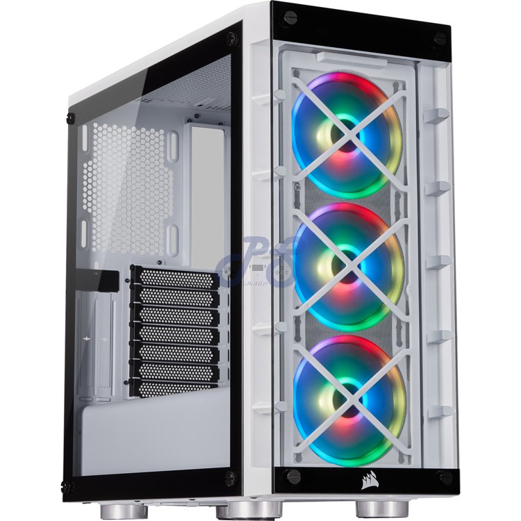 corsair icue 465x rgb midtower smart pc case white