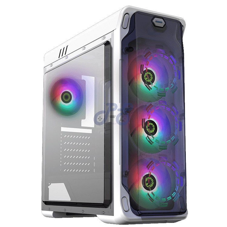 gamemax starlight frgb g509 midtower gaming pc case white