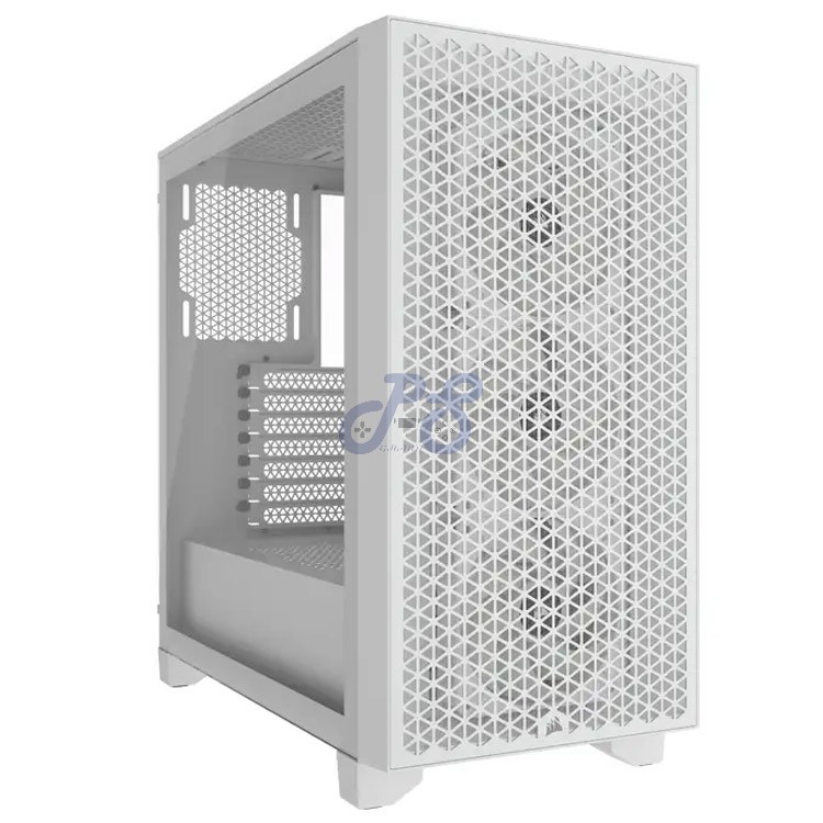 corsair icue 3000d airflow tg midtower gaming pc case white
