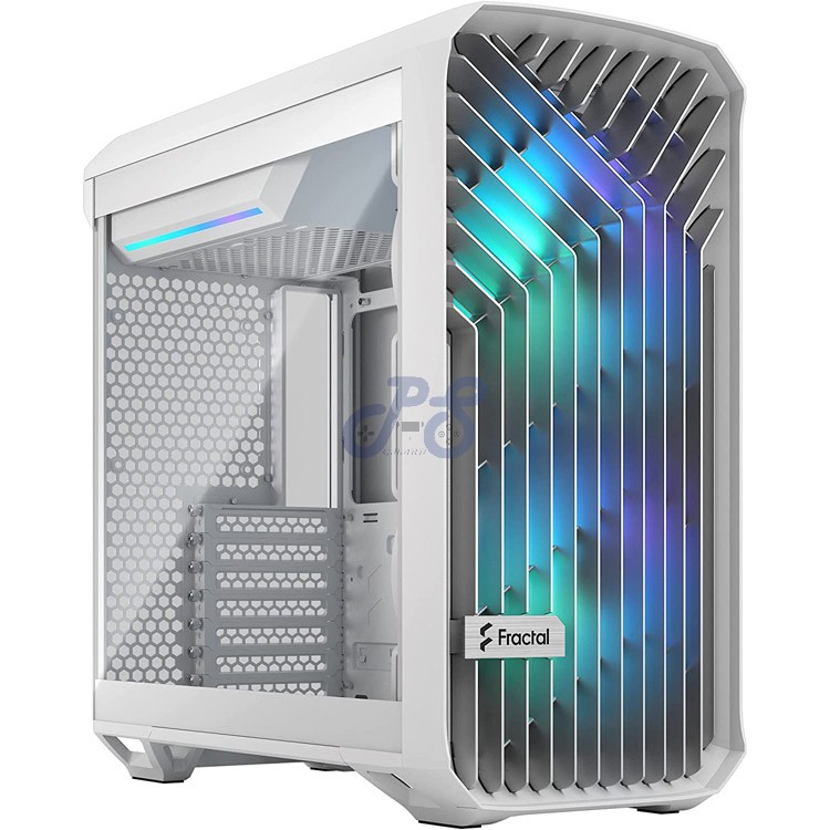 fractal design torrent compact rgb midtower pc case white tg clear