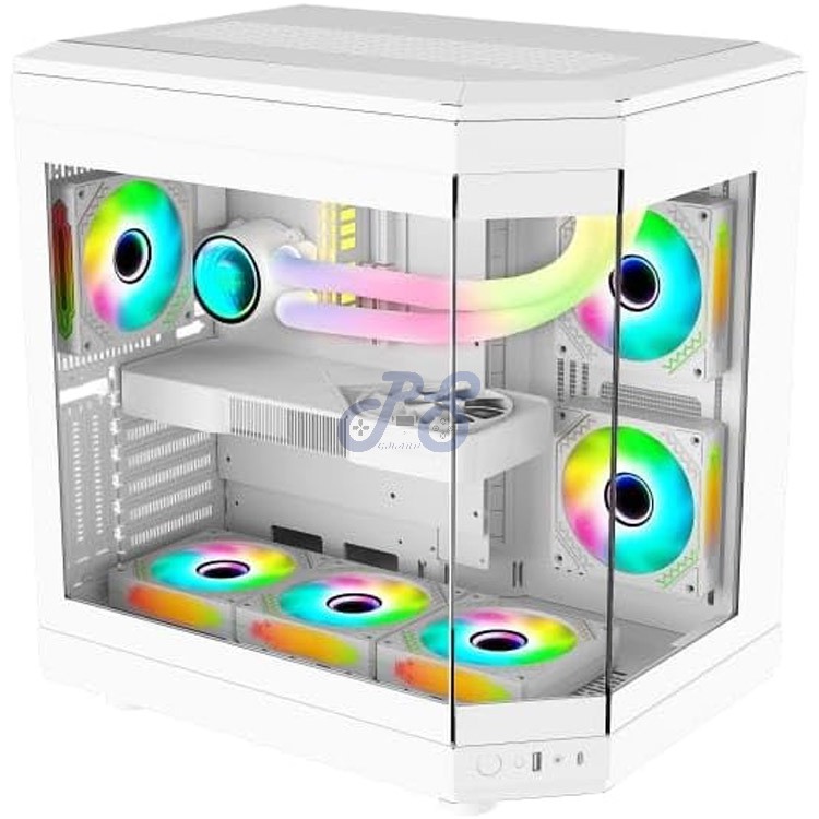 wj coolman y40 6f uni midtower gaming pc case white