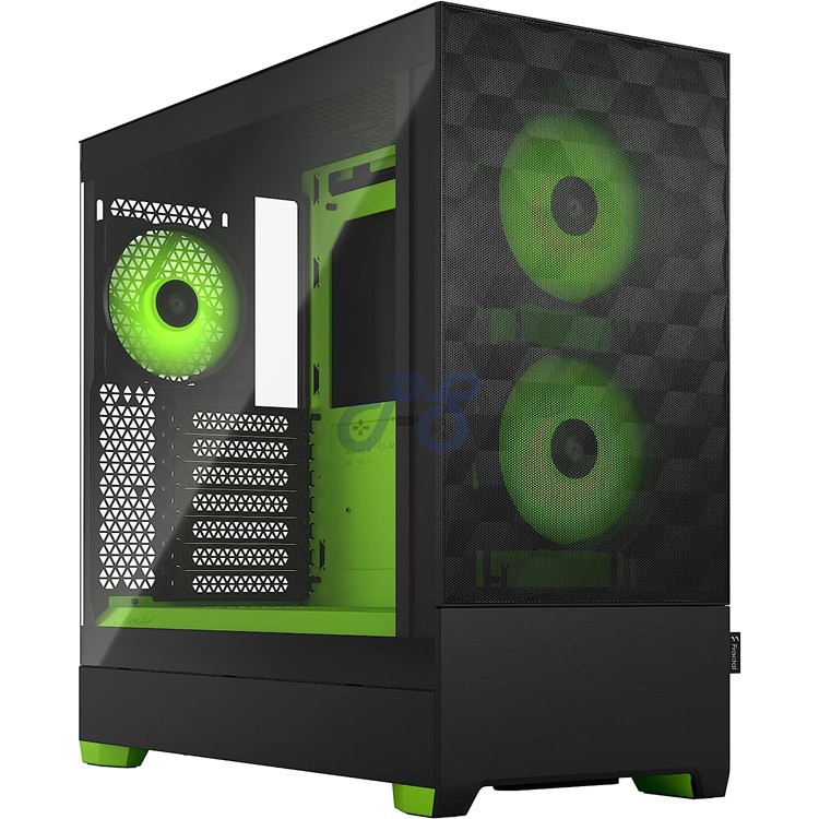 fractal design pop air rgb midtower pc case green tg clear tint