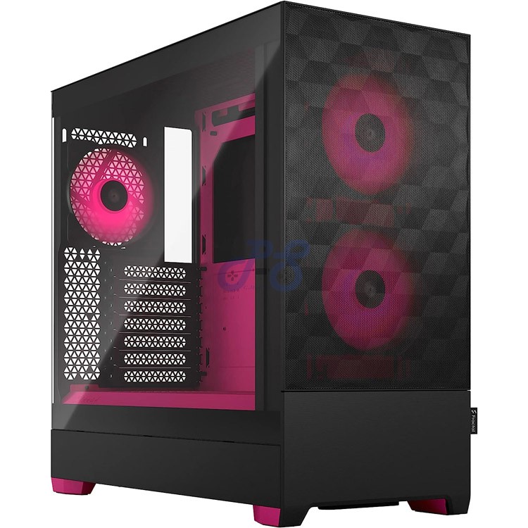 fractal design pop air rgb midtower pc case magenta tg clear tint
