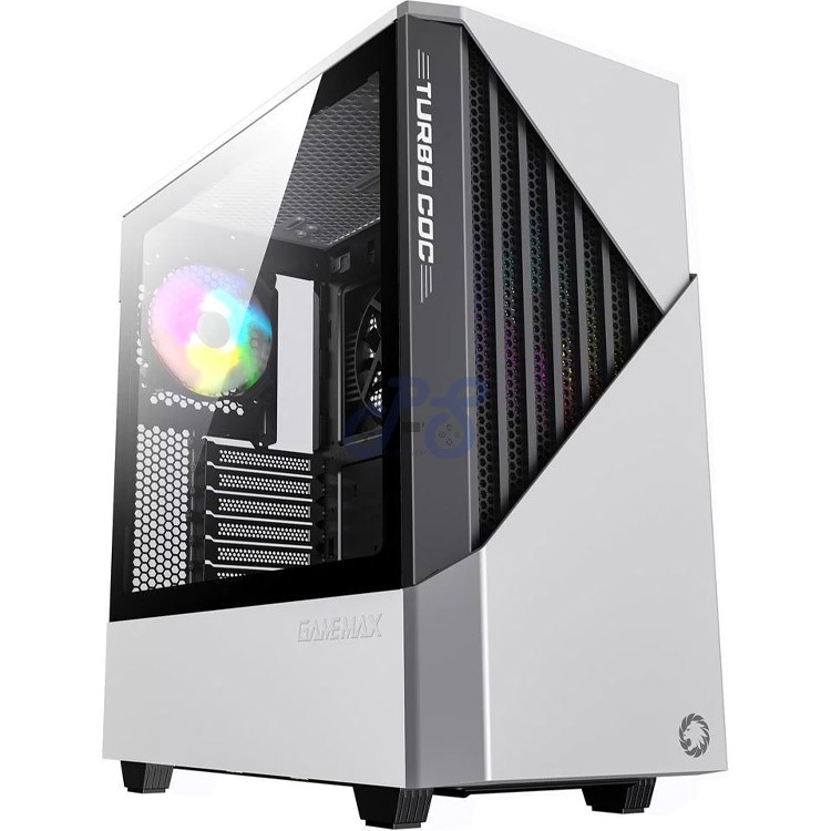 gamemax contac coc midtower gaming pc case whiteblack
