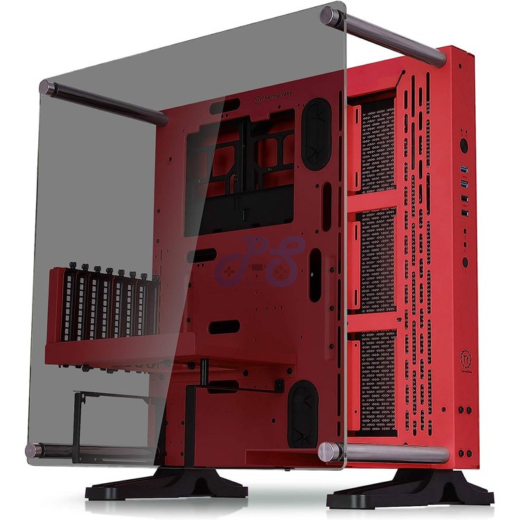 thermaltake core p3 midtower gaming pc case red edition