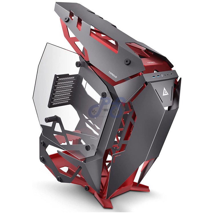 antec torque aluminum midtower gaming pc case blackred