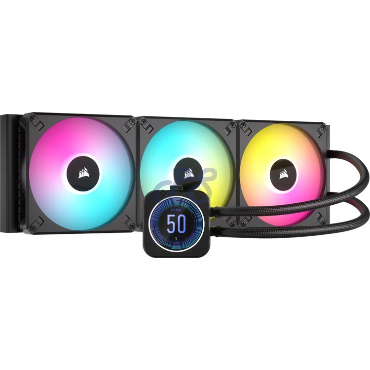 corsair icue h170i elite lcd xt display liquid cpu cooler black