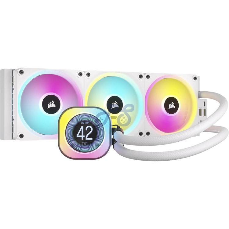 corsair icue link h150i lcd liquid cpu cooler white