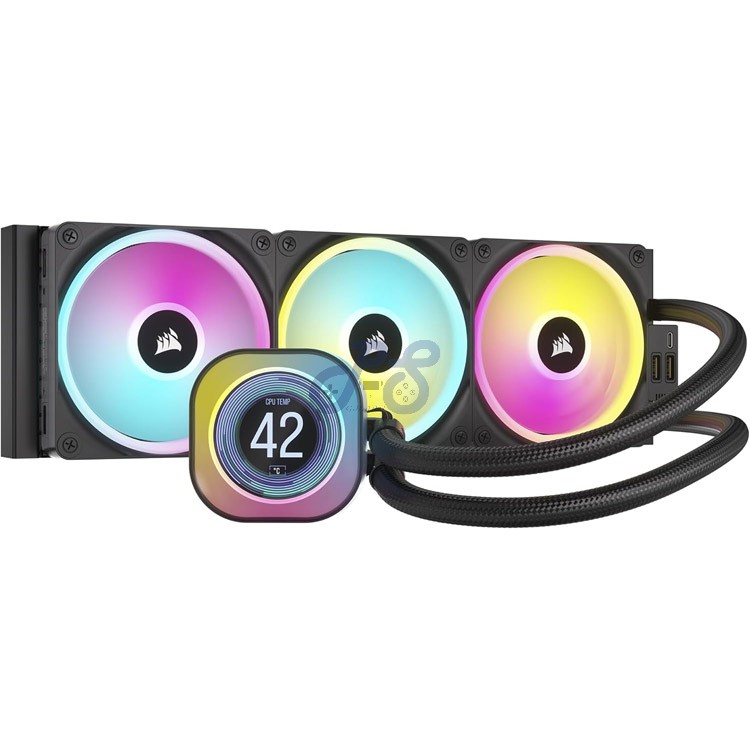 corsair icue link h170i lcd liquid cpu cooler 420mm black