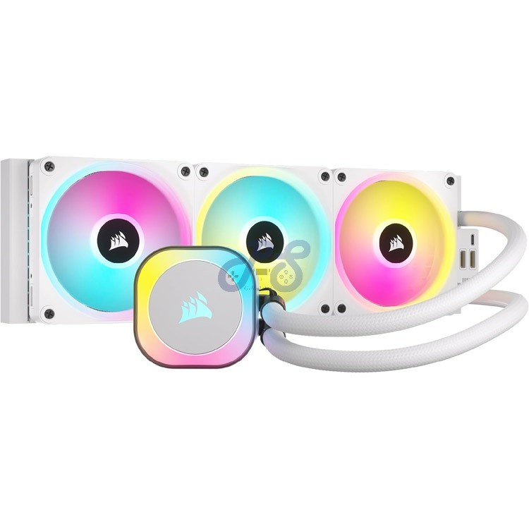 corsair icue link h150i rgb liquid cpu cooler white