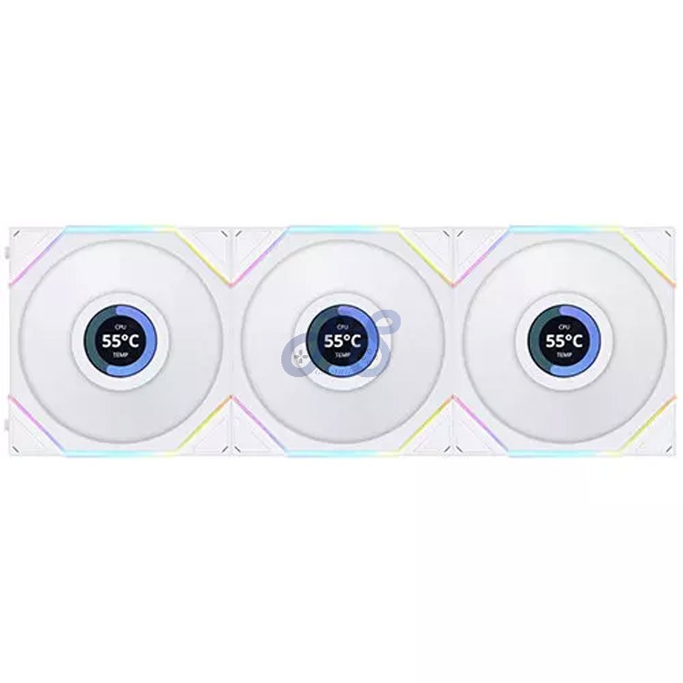 lian li uni tl120 lcd 3in1 pc case fan white