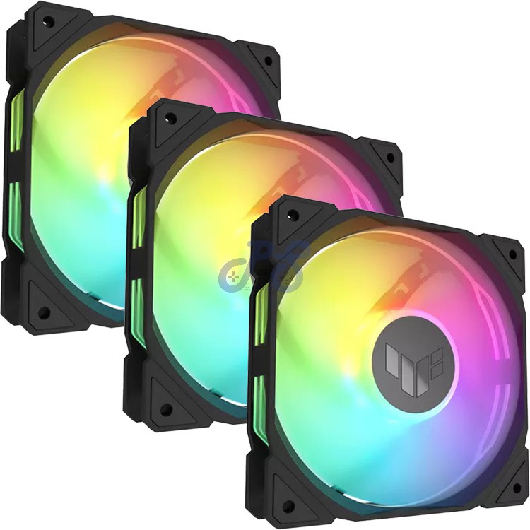 asus tuf gaming tr120 argb pc case fan triple pack black