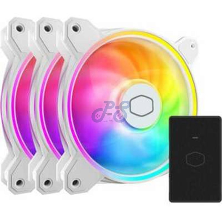 cooler master masterfan mf120 halo2 3in1 pc case fan white