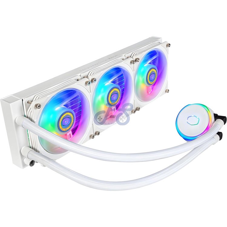 cooler master masterliquid pl360 flux aio liquid cpu cooler white