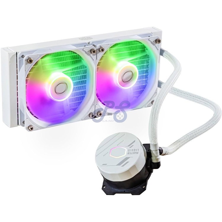 cooler master masterliquid 240l core argb aio cpu cooler white
