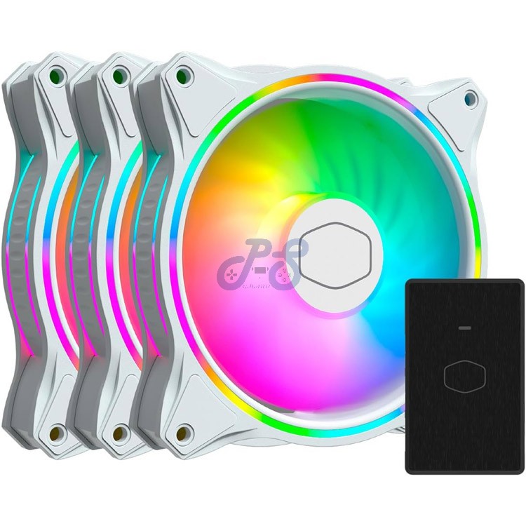 cooler master masterfan mf120 halo 3in1 argb case fan 120mm white edition