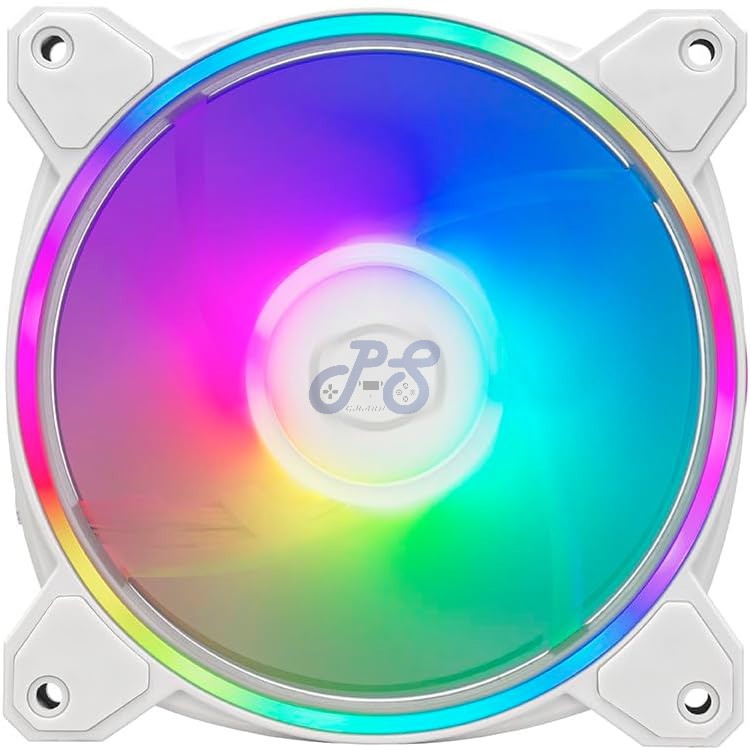 cooler master masterfan mf120 halo2 pc case fan white