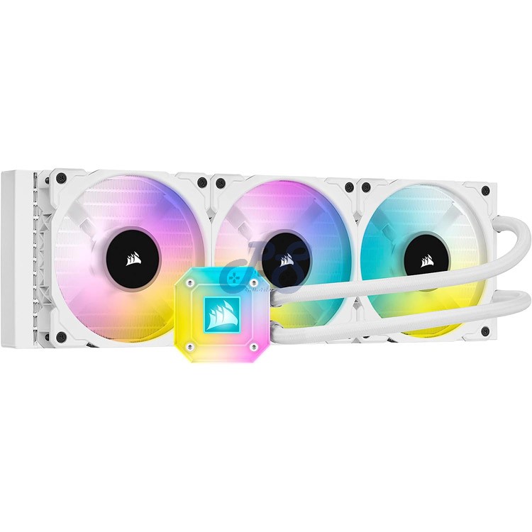 corsair icue h150i elite capellix liquid cpu cooler 360mm white