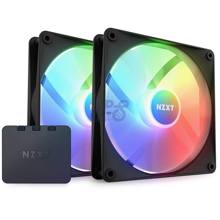 nzxt f140 rgb core pc case fan twin pack black