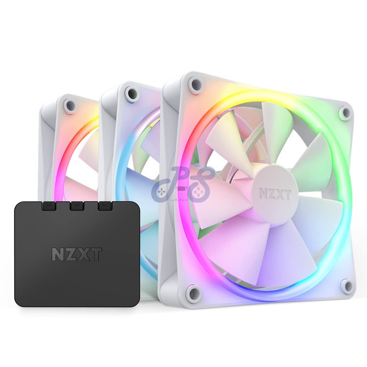 nzxt f120 rgb duo triple pack pc case fan white