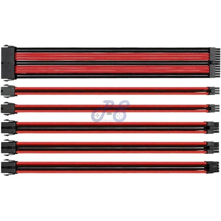 thermaltake ttmod sleeve cable extension redblack 300mm