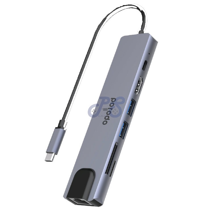 porodo aluminum 7in1 usbc hub