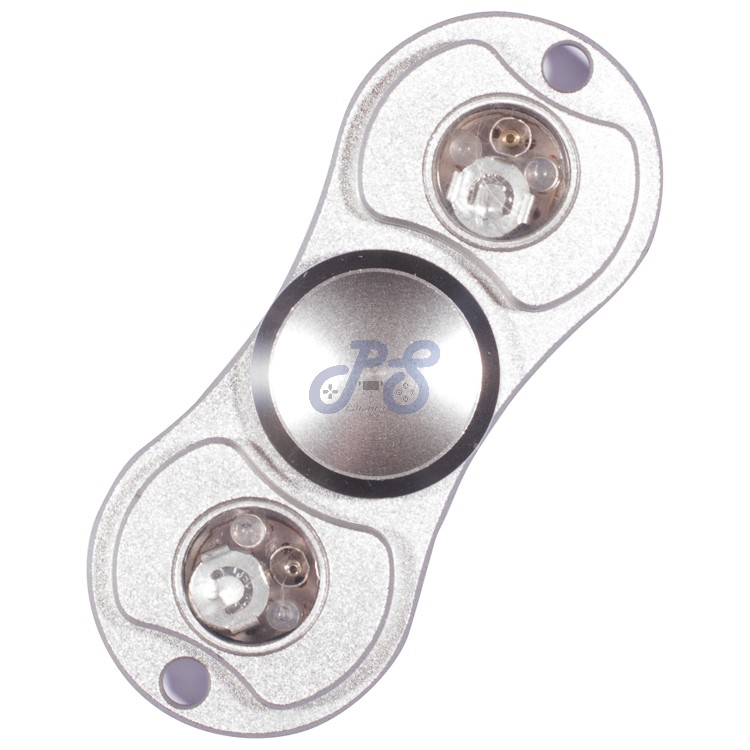 silver fidget spinner with lights