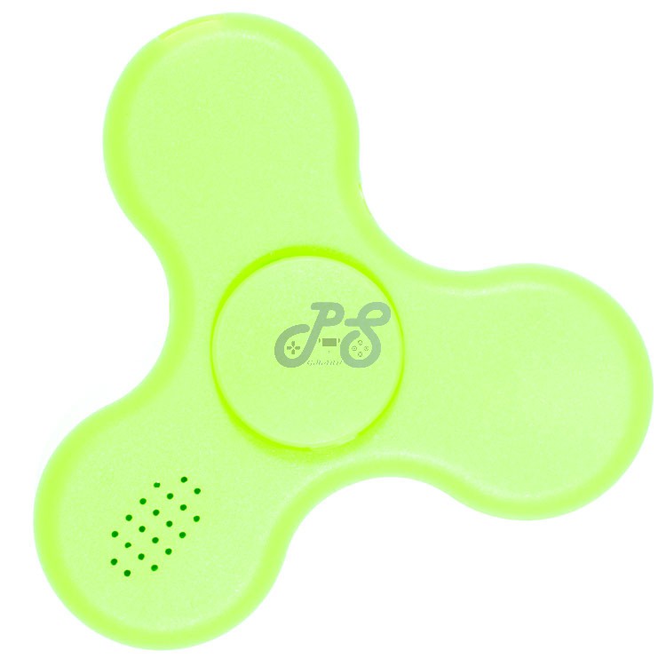 green fidget spinner with speaker lights and bluetooth