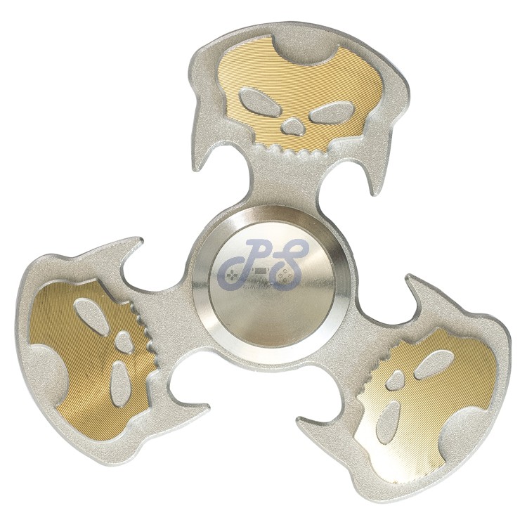 fidget spinner skull style silver