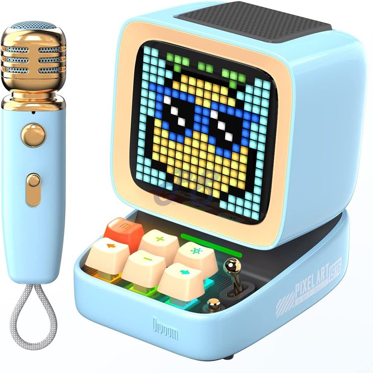 divoom ditoomic bluetooth speaker blue