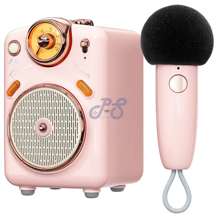 divoom fairyok portable karaoke set pink