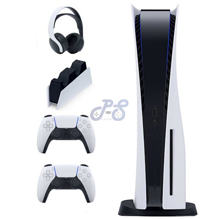 ps5 2 dualsense controllers pulse 3d headset ps5 charge station bundle