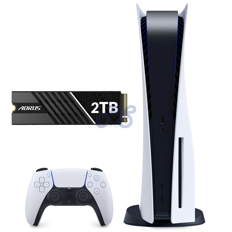 ps5 standard edition gigabyte aorus 7000s ssd with heatsink 2tb