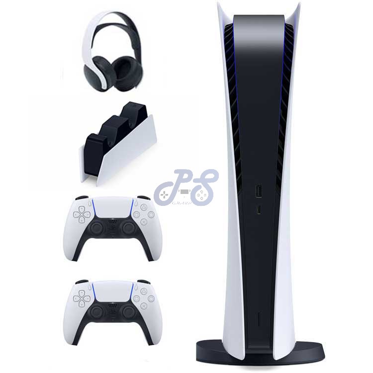 ps5 digital 2 dualsense controllers pulse 3d headset ps5 charge station bundle