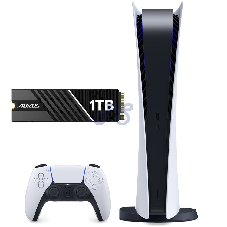 ps5 digital edition gigabyte aorus 7000s ssd with heatsink 1tb