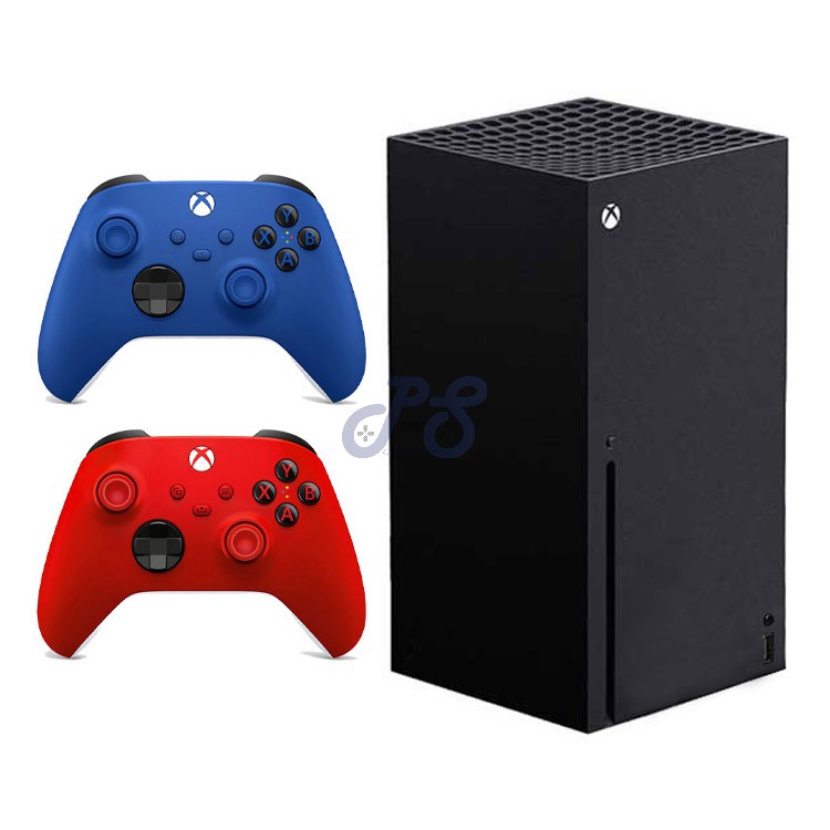 xbox series x 2 xbox wireless controllers bluered