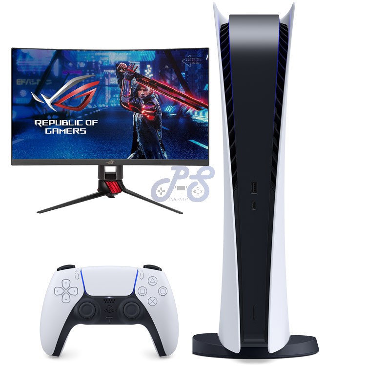 ps5 digital rog strix xg27wq curved gaming monitor