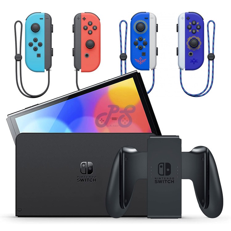 Nintendo Switch OLED Blue Red with zelda joy con