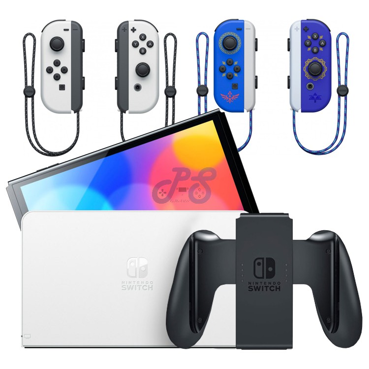 Nintendo Switch OLED White with zelda joy con