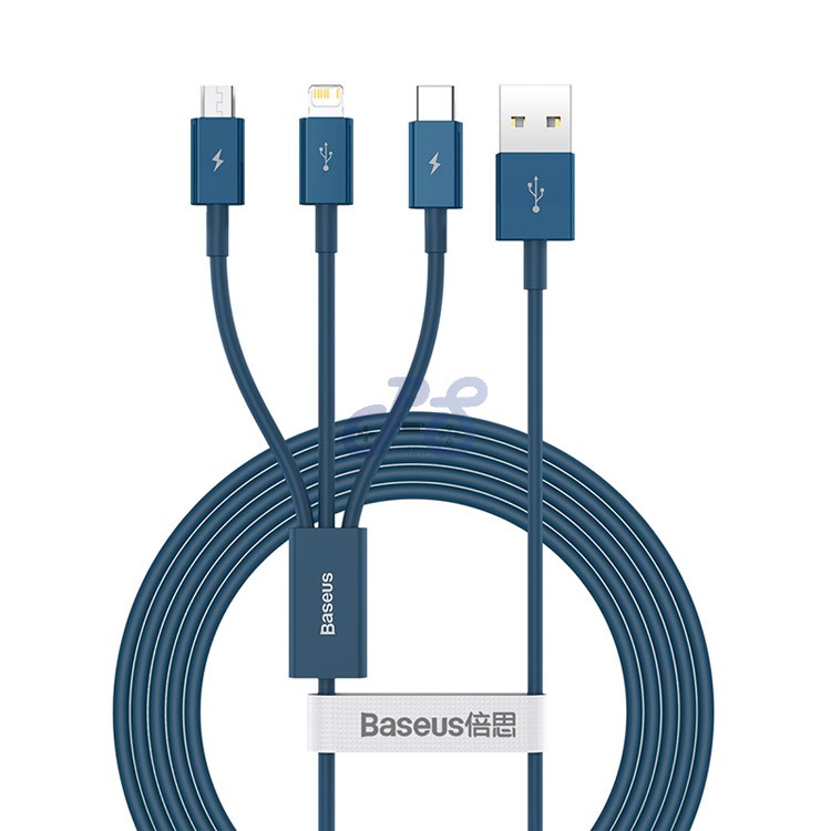 baseus usb 3 in 1 cable blue