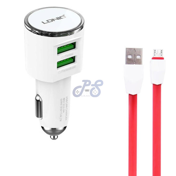 ldnio dual usb car charger with micro usb cable