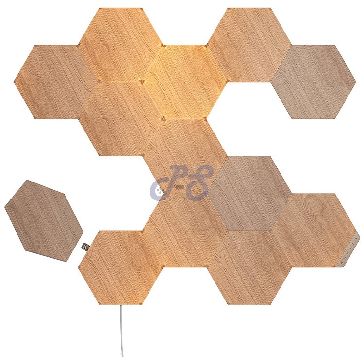 nanoleaf elements starter kit wood look 13pk