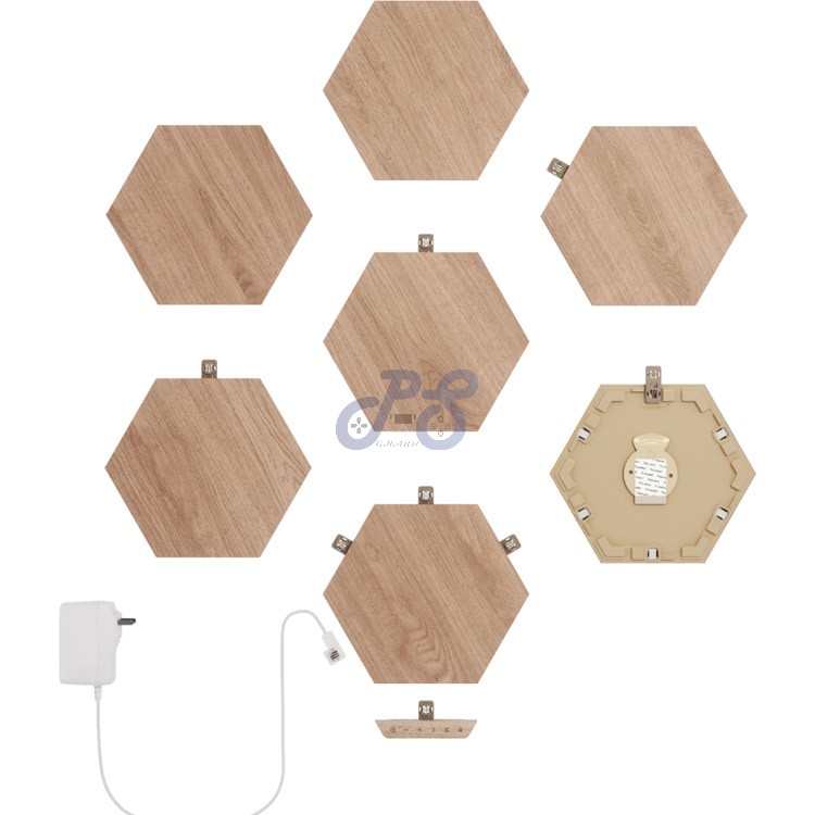 nanoleaf elements smarter kit wood look 7pk