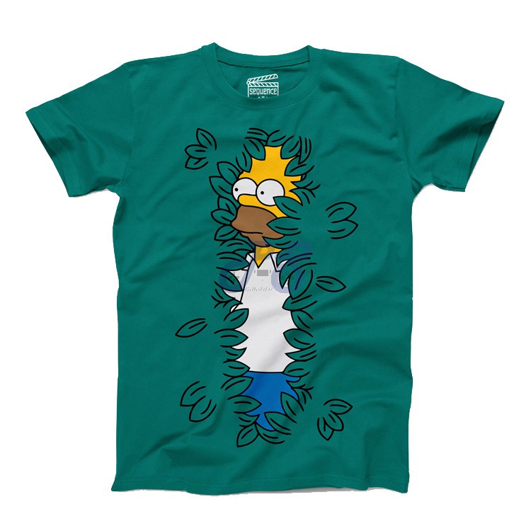 vanguard tshirt homer hiding in grass green
